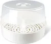 A white microwave sterilizer with a clear plastic lid, shown from a slightly elevated angle against a white background. Anteprima dell’immagine prodotto