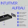 An illustration showing the steps for assembling a curtain rail. Produktbild-Vorschau