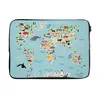 MuchoWow® Laptop Hülle 14 ZollWeltkarte - Kinder - Tiere - Produktbild-Vorschau 1