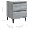 vidaXL Table de nuit avec pieds en métal gris Sonoma Voir les images du produit 8