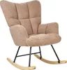 BELIANI Schaukelsessel Sandbeige Bouclé Stoff Gepolstert Produktbild-Vorschau 4