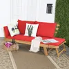 COSTWAY Gartenbank mit Liegefunktion, Gartensofa mit Produktbild-Vorschau 3