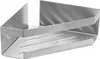 A silver-colored metal corner shelf with a slatted bottom. Produktbild-Vorschau