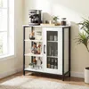COSTWAY Sideboard Holz, Küchenschrank mit Tür, Ablagen & Produktbild-Vorschau 8