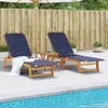 The Living Store Sonnenliegen 2 Stk. mit Tisch Dunkelblau Produktbild-Vorschau 2
