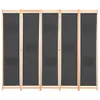 vidaXL 5-teiliger Raumteiler Grau 200 x 170 x 4 cm Stoff Produktbild-Vorschau 2
