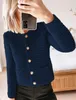 ASKSA Damen Strickjacke Rundhals Cardigan Knopfleiste Produktbild-Vorschau 3