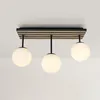 home24 Deckenleuchte - Eisen / Satiniertes Glas - Schwarz Produktbild-Vorschau 1