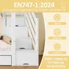 Flieks Etagenbett 90x200cm mit 2 Schubladen, Kinderbett Produktbild-Vorschau 6