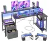 Escritorio de esquina en forma de L con tira LED (control Vista previa de la imagen del producto 1