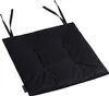 A black seat cushion with ties, presented on a white background. Produktbild-Vorschau