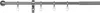 A metal curtain rod with rings and a decorative ball finial on a white background. Produktbild-Vorschau