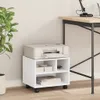 vidaXL Stojak na drukarkę z kółkami Biały 41x32x34,5 cm Podgląd zdjęcia produktu 3