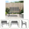 The Living Store Gartenbank 2-Sitzer Grau Poly Rattan Produktbild-Vorschau 9