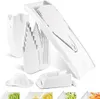 A white vegetable slicer set with various attachments, displayed against a white background. Anteprima dell’immagine prodotto