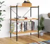 vidaXL 3-stöckiges Regal Schwarz und Eiche 80 x 40 x 92 cm Produktbild-Vorschau 2