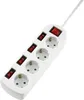 A white power strip with multiple outlets and individual switches, shown against a white background. Produktbild-Vorschau