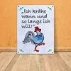 Metallschild XL in 21x28 cm in blau mit Hahn und Spruch: Produktbild-Vorschau 4