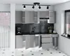 AX LIVING Aquileia Küchenzeile 240 cm – Grau Fronten mit Produktbild-Vorschau 2