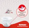 A cartoon sheep is shown in a fluffy white environment, with a diaper and a graphic highlighting absorption features. Produktbild-Vorschau