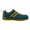 A single teal and yellow work shoe is shown against a white background. Produktbild-Vorschau