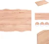 vidaXL Tischplatte 80x60x2 cm Massivholz Eiche Behandelt Produktbild-Vorschau 1