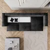 An overhead view of a modern living room with a sectional sofa, coffee table, and a textured rug. Produktbild-Vorschau