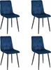 Sedia Valora LIBRA in velluto blu navy con gambe nere x4 | Anteprima dell’immagine prodotto 1