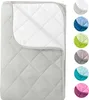 A folded blanket is shown with multiple color swatches on the right side. Produktbild-Vorschau