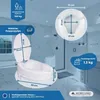 A bathroom setting with a toilet seat riser and lid. Produktbild-Vorschau