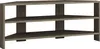 A three-tiered corner TV stand with a dark wood grain finish, presented against a white background. Produktbild-Vorschau