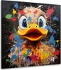 Crazy Duck Pop Art Ente Leinwandbild Wandbild Kunstdruck XL Produktbild-Vorschau 1