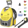 A yellow and gray pressure washer with various accessories displayed on a white background. Produktbild-Vorschau
