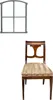 A window and a chair are shown against a white background. Produktbild-Vorschau