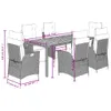 7-tlg. Garten-Essgruppe mit Kissen Schwarz Poly Rattan Produktbild-Vorschau 9