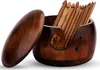 Holz Garnschale mit Deckel, Tragbarer Holzgarnschale für Produktbild-Vorschau 1