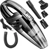 A cordless handheld vacuum cleaner with various attachments, presented on a white background. Produktbild-Vorschau