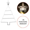 A decorative Christmas tree silhouette with a star on top, illuminated by warm white LEDs, accompanied by a close-up of the star and text indicating features. Voir les images du produit