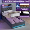 STILVORA Polsterbett 90×190 mit bettkasten,Stauraumbett Produktbild-Vorschau 5