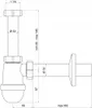 Technical drawing of a plumbing fixture with dimensions. Voir les images du produit