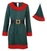 Weihnachtself Kostüm Damen 3-​teiliges Set mit Kleid, Produktbild-Vorschau 2