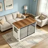 121cm Hundekäfig Möbel, Hundebox für Zuhause mit 3 Türen | Produktbild-Vorschau 4