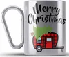 Trendation - Weihnachten Edelstahl Tasse Karabiner Merry Produktbild-Vorschau 1
