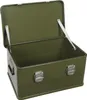 An open green metal storage box is shown against a white background. Podgląd zdjęcia produktu