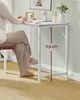 A person is sitting at a white desk, working on a computer. The desk height is indicated as 71.5 cm. Náhled obrázku produktu