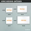 A diagram showing different sizes of infrared heaters with their respective wattages and dimensions. Produktbild-Vorschau