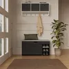 Schoenenbank Vicco Solino Zwart/Grijs 90 x 50 cm met zitje, Productafbeelding-voorbeeld 6