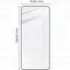 A diagram showing the dimensions of a screen protector. Produktbild-Vorschau