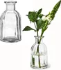 6 x Vasen aus Glas in geriffelter Optik H 13,5 cm Glasvasen Produktbild-Vorschau 1