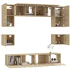 vidaXL 8 tlg. TV Schrank Set Sonoma Eiche Holzwerkstoff - Produktbild-Vorschau 5